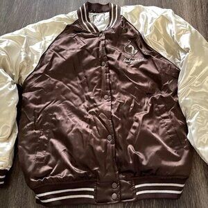 Vintage Baby Phat Puffer Bomber Jacket Satin Liner White Stones Women’s Sz 2XL